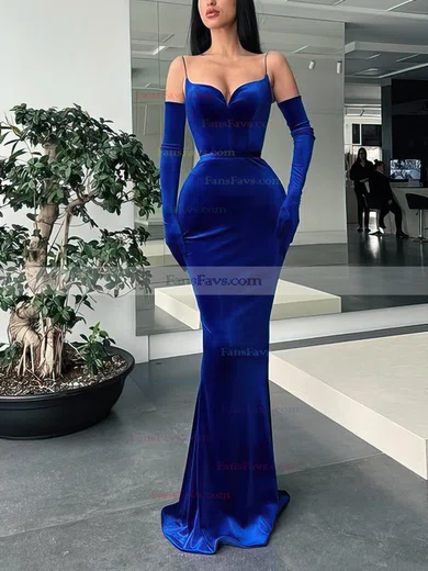 Trumpet/Mermaid V-neck Velvet Floor-length Prom Dresses #Favs020114120