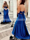 Trumpet/Mermaid Halter Jersey Sweep Train Prom Dresses With Ruffles #Favs020114144