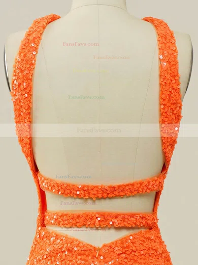 Sheath/Column V-neck Sequined Floor-length Prom Dresses With Split Front #Favs020114602