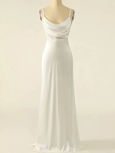 Sheath/Column Cowl Neck Silk-like Satin Floor-length Prom Dresses #Favs020114609
