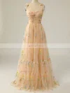 A-line Sweetheart Tulle Floor-length Prom Dresses With Ruffles #Favs020114622
