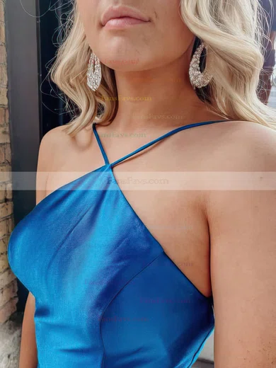 Trumpet/Mermaid V-neck Silk-like Satin Sweep Train Prom Dresses #Favs020114722