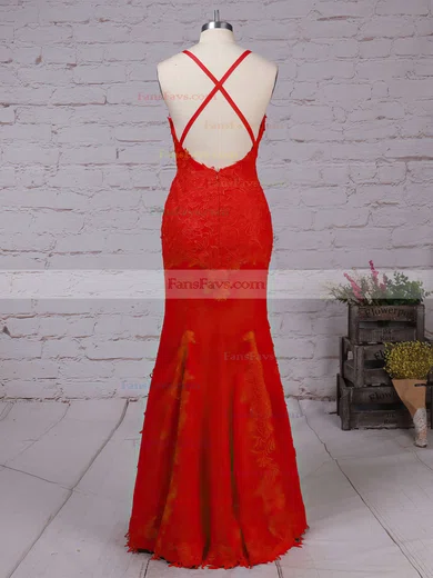 Trumpet/Mermaid Sweetheart Lace Floor-length Appliques Lace Prom Dresses #Favs020102434