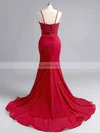 Trumpet/Mermaid Sweetheart Silk-like Satin Sweep Train Appliques Lace Prom Dresses #Favs020102223