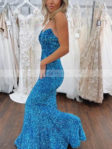 Trumpet/Mermaid V-neck Sequined Sweep Train Prom Dresses #Favs020115291