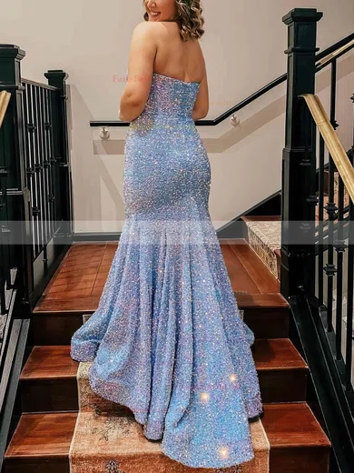 Trumpet/Mermaid Sweetheart Sequined Sweep Train Prom Dresses #Favs020115304