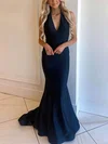 Trumpet/Mermaid Halter Stretch Crepe Sweep Train Prom Dresses #Favs020115342