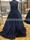 Ball Gown One Shoulder Sequined Sweep Train Prom Dresses With Pockets #Favs020115368