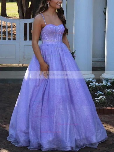 A-line Sweetheart Glitter Floor-length Prom Dresses With Pockets #Favs020115426