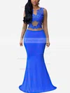 Trumpet/Mermaid Scoop Neck Jersey Floor-length Appliques Lace Prom Dresses #Favs020105949