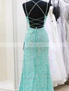 Trumpet/Mermaid V-neck Sequined Sweep Train Prom Dresses With Split Front #Favs020115444