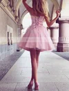 A-line Sweetheart Satin Short/Mini Ruffles Prom Dresses #Favs020105931