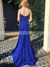 Trumpet/Mermaid V-neck Sequined Sweep Train Prom Dresses With Ruffles #Favs020115579