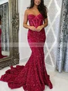 Trumpet/Mermaid Sweetheart Sequined Sweep Train Prom Dresses #Favs020115620