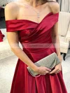 A-line Off-the-shoulder Satin Sweep Train Prom Dresses With Ruffles #Favs020115630