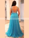 A-line V-neck Chiffon Floor-length Beading prom dress #Favs020105958
