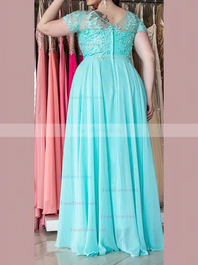 A-line Sweetheart Chiffon Floor-length Appliques Lace prom dress #Favs020105976