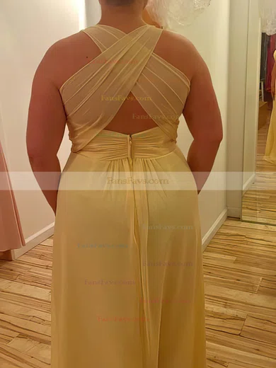 A-line Sweetheart Chiffon Floor-length Ruffles prom dress #Favs020105990