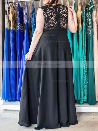 A-line V-neck Chiffon Floor-length Appliques Lace prom dress #Favs020105991