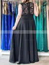 A-line V-neck Chiffon Floor-length Appliques Lace prom dress #Favs020105991