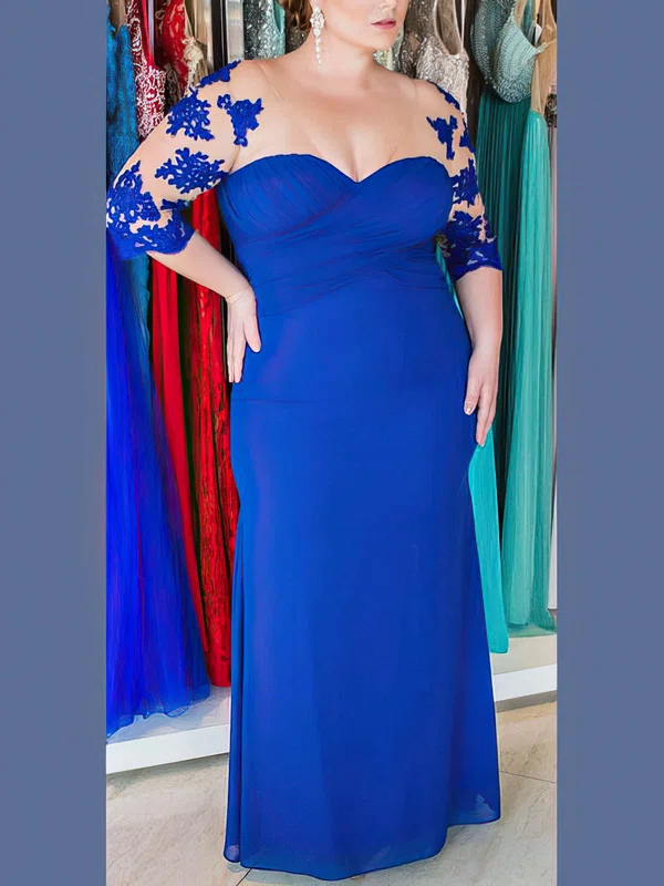 Trumpet/Mermaid Sweetheart Chiffon Floor-length Appliques Lace prom dress #Favs020106004