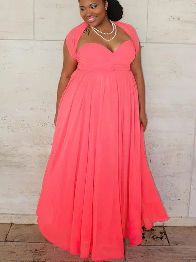 A-line Sweetheart Chiffon Floor-length Ruffles prom dress #Favs020106013