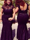 Trumpet/Mermaid Scoop Neck Lace Floor-length Lace prom dress #Favs020105962