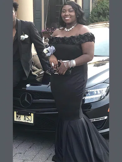 Trumpet/Mermaid Strapless Satin Floor-length Ruffles prom dress #Favs020105980