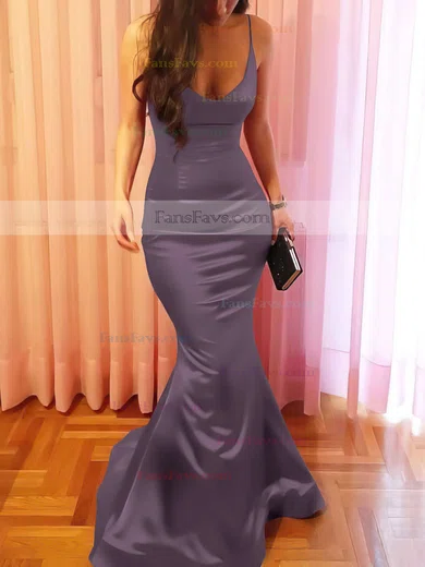 Trumpet/Mermaid V-neck Silk-like Satin Floor-length Prom Dresses #Favs020106041