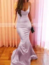 Trumpet/Mermaid V-neck Silk-like Satin Floor-length Prom Dresses #Favs020106041