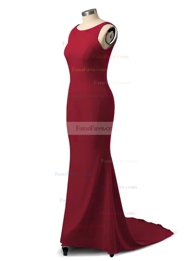 Trumpet/Mermaid Scoop Neck Jersey Sweep Train Prom Dresses #Favs020106042
