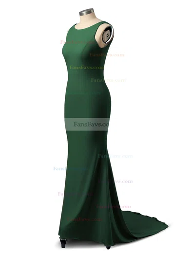 Trumpet/Mermaid Scoop Neck Jersey Sweep Train Prom Dresses #Favs020106042