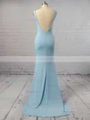 Trumpet/Mermaid Scoop Neck Jersey Sweep Train Prom Dresses #Favs020106042