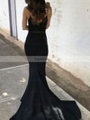Trumpet/Mermaid V-neck Silk-like Satin Sweep Train Prom Dresses #Favs020106061