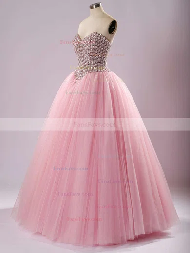 Ball Gown Sweetheart Tulle Floor-length Beading Prom Dresses #Favs020103056