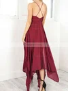 A-line V-neck Chiffon Asymmetrical Split Front Prom Dresses #Favs020106076