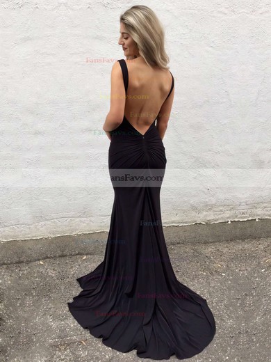 Trumpet/Mermaid V-neck Jersey Sweep Train Prom Dresses #Favs020106080