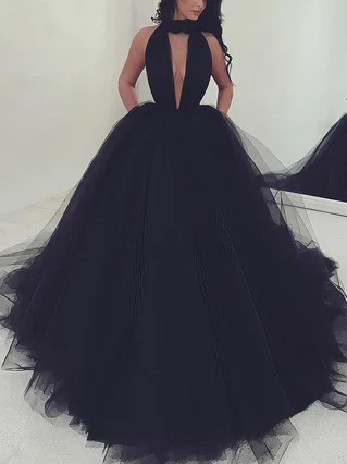 Ball Gown High Neck Tulle Sweep Train Ruffles Prom Dresses #Favs020103088 Ball Gown High Neck Tulle Sweep Train Ruffles Prom Dresses #Favs020103088