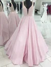 Ball Gown V-neck Satin Floor-length Beading Prom Dresses #Favs020106096