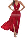 A-line Halter Chiffon Ankle-length Split Front Prom Dresses #Favs020106104