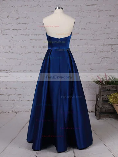 Princess Strapless Satin Floor-length Beading Prom Dresses #Favs020105052