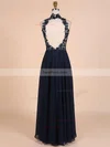A-line High Neck Chiffon Floor-length Beading Prom Dresses #Favs020101828