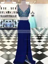 Sheath/Column V-neck Chiffon Floor-length Split Front Prom Dresses #Favs020103291
