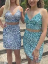 Sheath/Column V-neck Sequined Short/Mini Short Prom Dresses #Favs020020110356