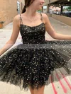 A-line Scoop Neck Tulle Short/Mini Short Prom Dresses #Favs020020110544
