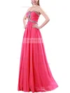 A-line Sweetheart Chiffon Floor-length Beading Prom Dresses #Favs020104464