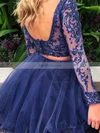 A-line Scoop Neck Tulle Short/Mini Beading Short Prom Dresses #Favs020020109403