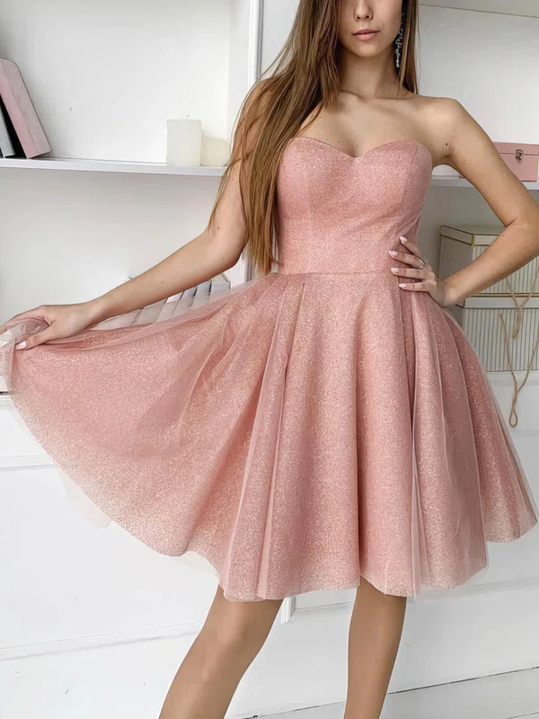 A-line Sweetheart Glitter Short/Mini Short Prom Dresses #Favs020020110186