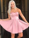A-line Strapless Silk-like Satin Short/Mini Short Prom Dresses #Favs020020110189