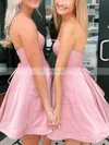 A-line Strapless Silk-like Satin Short/Mini Short Prom Dresses #Favs020020110189